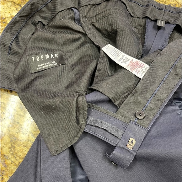 Topman Navy Blue Men’s Tux Trousers 30Wx28L - Picture 11 of 14